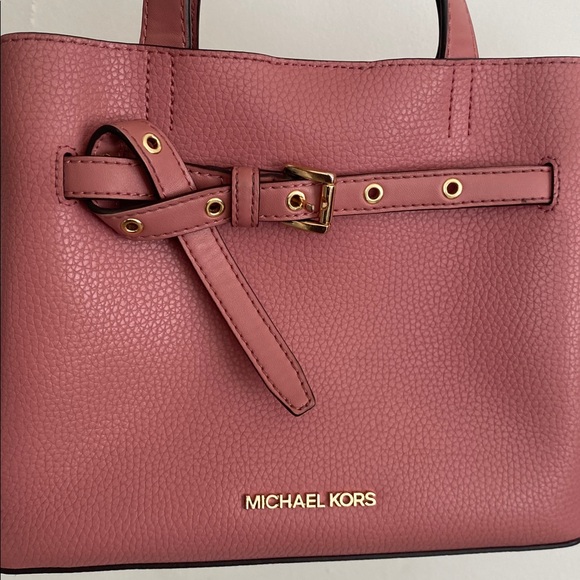 SOLD!Michael Kors Emilia Small Pebbled Leather Satchel Bag in Rose, Retails $498 - Picture 10 of 17